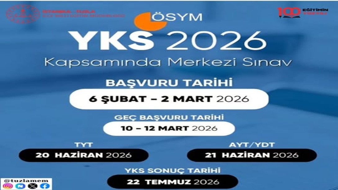 YKS Başvuruları Başladı,2026 Takvimi Açıklandı!