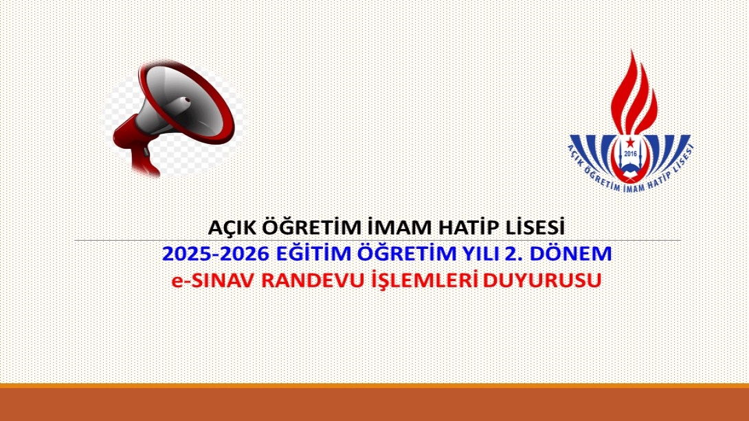 e-SINAV RANDEVU DUYURUSU