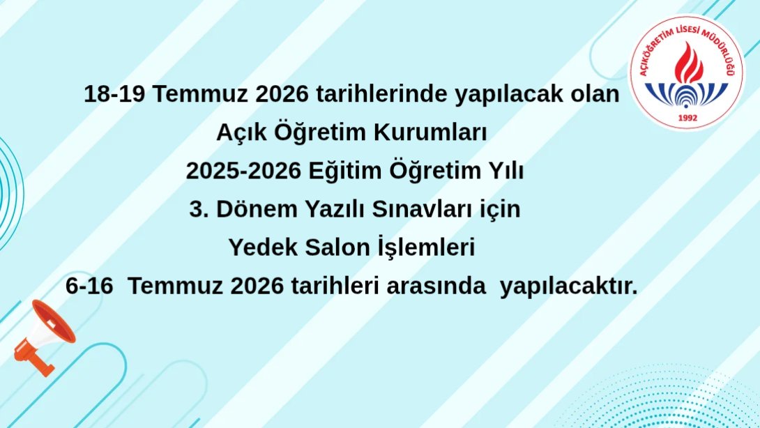 ÖNEMLİ DUYURU